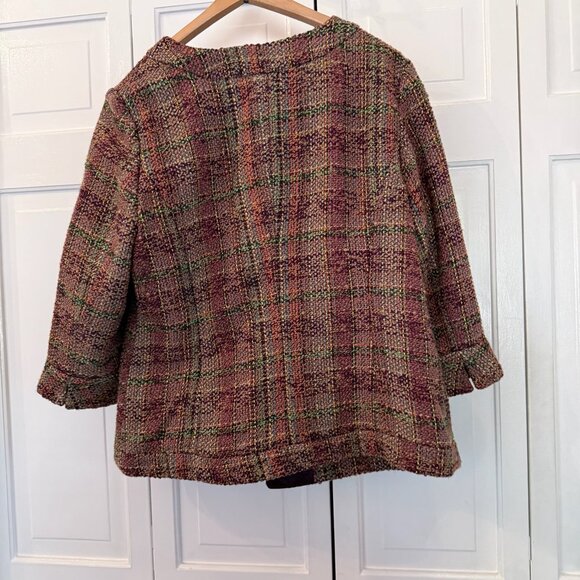 Coldwater Creek 3/4 Sleeve Tweed Blazer - Size 16 - Picture 3 of 9